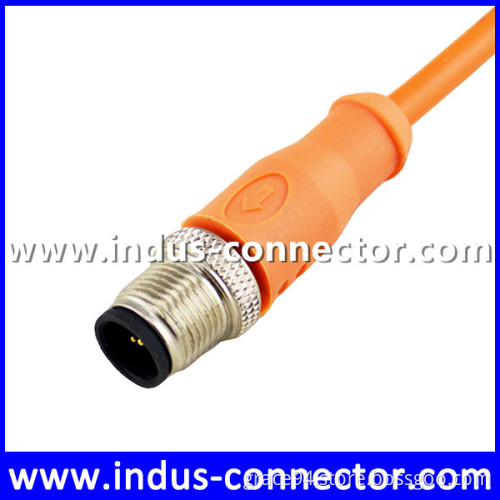 Orange color M12 D code normal temperature cable for auto